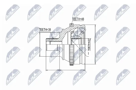 Gelenksatz, Antriebswelle radseitig NTY NPZ-SK-009 Bild Gelenksatz, Antriebswelle radseitig NTY NPZ-SK-009