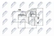 Gelenksatz, Antriebswelle Vorderachse radseitig NTY NPZ-VW-019