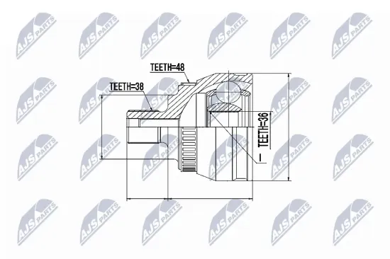 Gelenksatz, Antriebswelle radseitig NTY NPZ-VW-029 Bild Gelenksatz, Antriebswelle radseitig NTY NPZ-VW-029