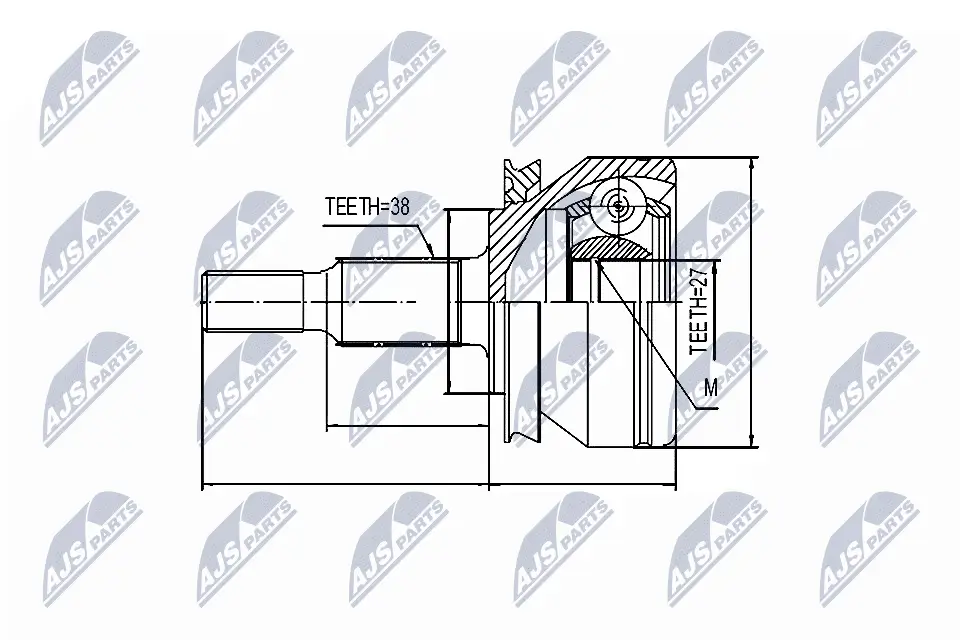 Gelenksatz, Antriebswelle radseitig NTY NPZ-VW-032