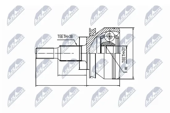 Gelenksatz, Antriebswelle radseitig NTY NPZ-VW-032 Bild Gelenksatz, Antriebswelle radseitig NTY NPZ-VW-032