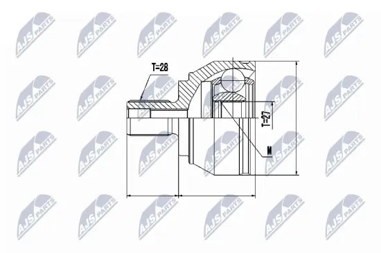 Gelenksatz, Antriebswelle Vorderachse links Vorderachse rechts NTY NPZ-VW-037 Bild Gelenksatz, Antriebswelle Vorderachse links Vorderachse rechts NTY NPZ-VW-037