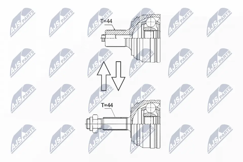 Gelenksatz, Antriebswelle radseitig Vorderachse NTY NPZ-VW-044