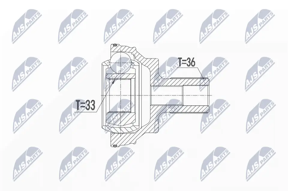 Gelenksatz, Antriebswelle Hinterachse links Hinterachse rechts NTY NPZ-VW-047