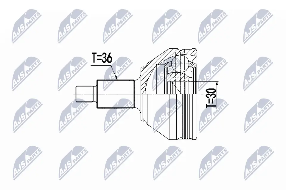 Gelenksatz, Antriebswelle Vorderachse radseitig NTY NPZ-VW-048