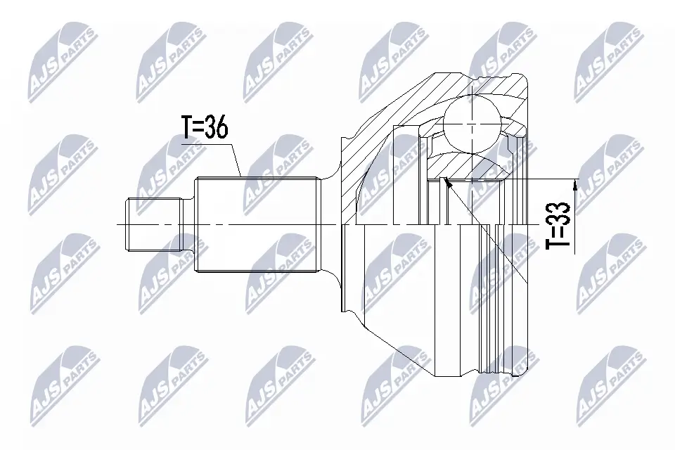 Gelenksatz, Antriebswelle Vorderachse radseitig NTY NPZ-VW-049
