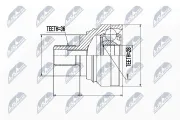 Gelenksatz, Antriebswelle Vorderachse radseitig NTY NPZ-WW-040