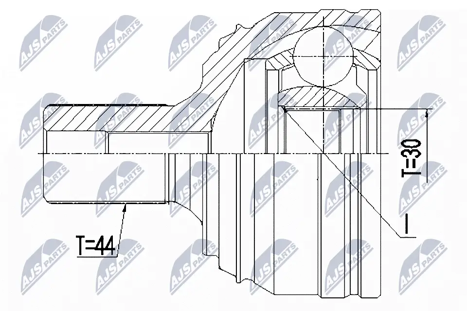 Gelenksatz, Antriebswelle radseitig Vorderachse NTY NPZ-WW-044