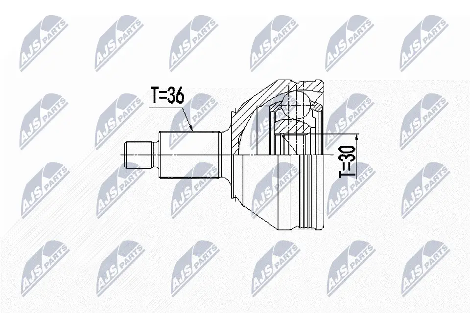 Gelenksatz, Antriebswelle Vorderachse radseitig NTY NPZ-WW-048