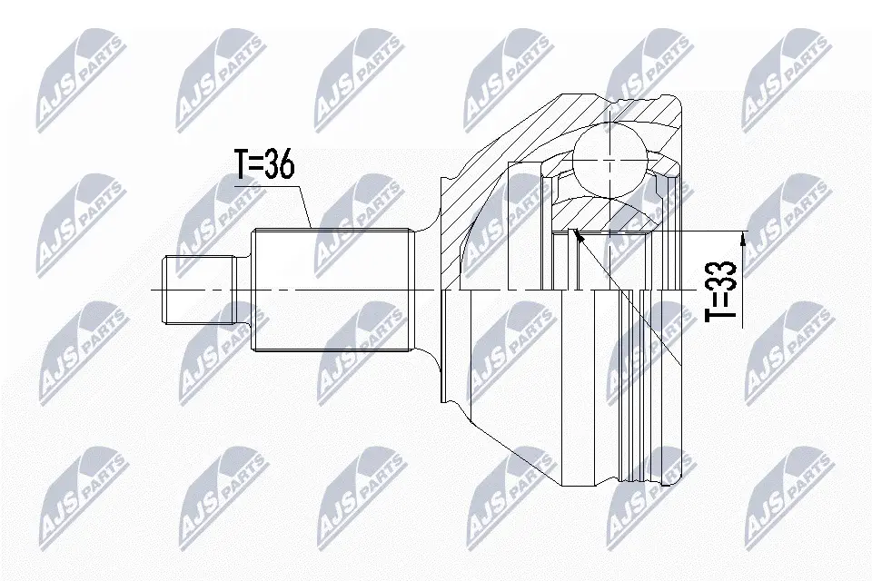 Gelenksatz, Antriebswelle Vorderachse radseitig NTY NPZ-WW-049
