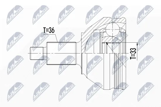 Gelenksatz, Antriebswelle Vorderachse radseitig NTY NPZ-WW-049 Bild Gelenksatz, Antriebswelle Vorderachse radseitig NTY NPZ-WW-049