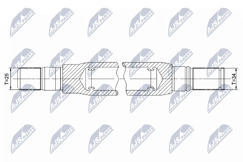 Antriebswelle Vorderachse rechts Vorderachse links NTY NWP-PL-003