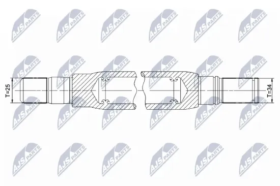 Antriebswelle Vorderachse rechts Vorderachse links NTY NWP-PL-003 Bild Antriebswelle Vorderachse rechts Vorderachse links NTY NWP-PL-003