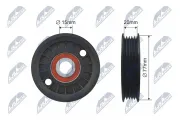 Umlenk-/Führungsrolle, Keilriemen NTY RNK-AU-044