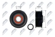 Umlenk-/Führungsrolle, Keilriemen NTY RNK-AU-045