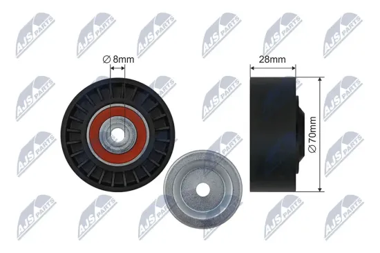 Umlenk-/Führungsrolle, Keilrippenriemen NTY RNK-AU-064 Bild Umlenk-/Führungsrolle, Keilrippenriemen NTY RNK-AU-064