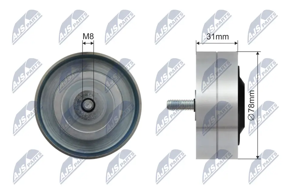 Umlenk-/Führungsrolle, Keilrippenriemen NTY RNK-AU-082