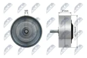 Umlenk-/Führungsrolle, Keilrippenriemen NTY RNK-AU-082