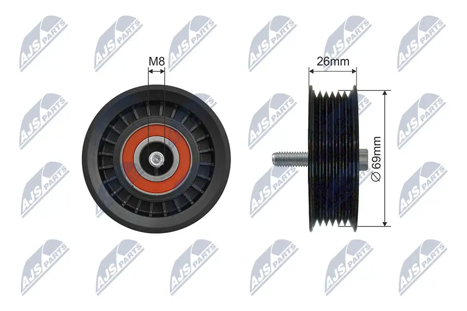 Umlenk-/Führungsrolle, Keilriemen NTY RNK-ME-028
