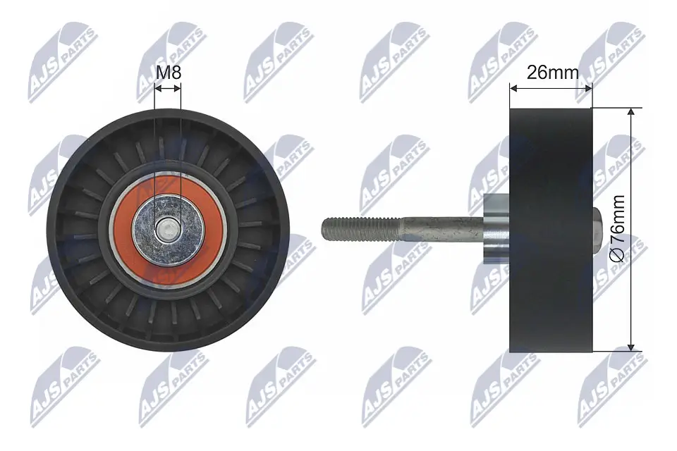 Umlenk-/Führungsrolle, Keilrippenriemen NTY RNK-VV-002