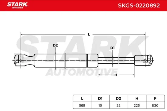 Gasfeder, Koffer-/Laderaum beidseitig Stark SKGS-0220892 Bild Gasfeder, Koffer-/Laderaum beidseitig Stark SKGS-0220892