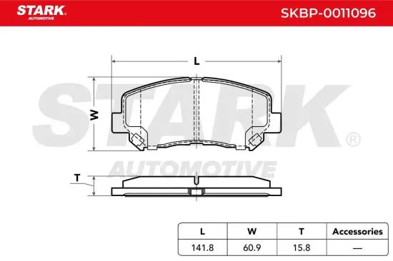 Bremsbelagsatz, Scheibenbremse Vorderachse Stark SKBP-0011096 Bild Bremsbelagsatz, Scheibenbremse Vorderachse Stark SKBP-0011096