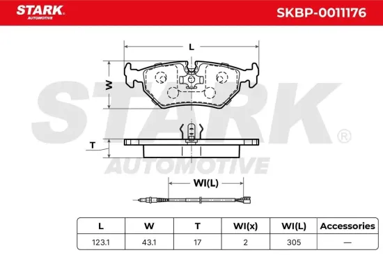 Bremsbelagsatz, Scheibenbremse Hinterachse Stark SKBP-0011176 Bild Bremsbelagsatz, Scheibenbremse Hinterachse Stark SKBP-0011176