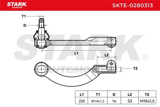 Spurstangenkopf außen links Vorderachse Stark SKTE-0280313 Bild Spurstangenkopf außen links Vorderachse Stark SKTE-0280313