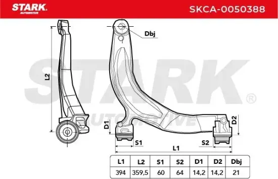 Lenker, Radaufhängung unten Vorderachse rechts Stark SKCA-0050388 Bild Lenker, Radaufhängung unten Vorderachse rechts Stark SKCA-0050388