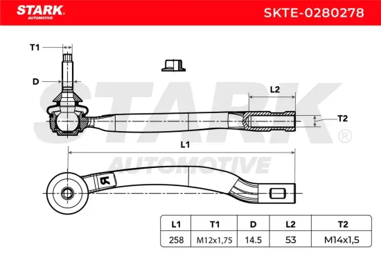 Spurstangenkopf außen rechts Vorderachse Stark SKTE-0280278 Bild Spurstangenkopf außen rechts Vorderachse Stark SKTE-0280278