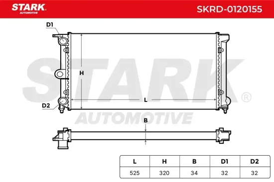 Kühler, Motorkühlung Stark SKRD-0120155 Bild Kühler, Motorkühlung Stark SKRD-0120155