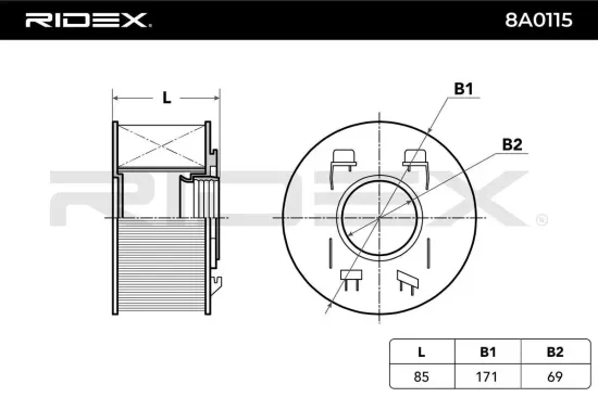 Luftfilter RIDEX 8A0115 Bild Luftfilter RIDEX 8A0115