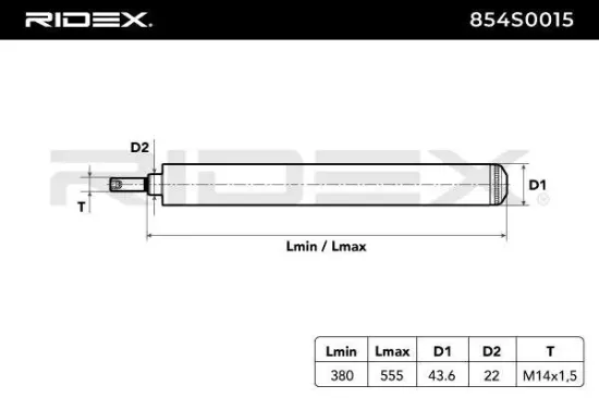 Stoßdämpfer Vorderachse RIDEX 854S0015 Bild Stoßdämpfer Vorderachse RIDEX 854S0015
