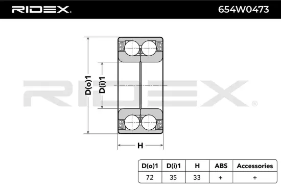Radlagersatz Vorderachse links rechts RIDEX 654W0473 Bild Radlagersatz Vorderachse links rechts RIDEX 654W0473