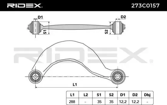 Lenker, Radaufhängung Hinterachse beidseitig oben RIDEX 273C0157 Bild Lenker, Radaufhängung Hinterachse beidseitig oben RIDEX 273C0157