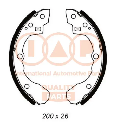 Bremsbackensatz Hinterachse IAP QUALITY PARTS 705-21070 Bild Bremsbackensatz Hinterachse IAP QUALITY PARTS 705-21070