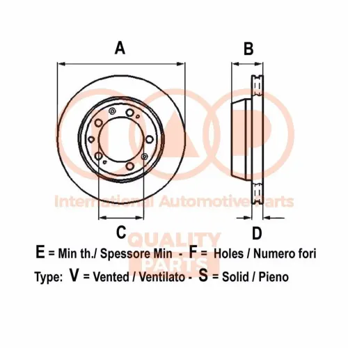 Bremsscheibe Vorderachse IAP QUALITY PARTS 709-12073 Bild Bremsscheibe Vorderachse IAP QUALITY PARTS 709-12073