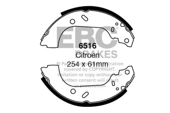 Bremsbackensatz Hinterachse EBC Brakes 6516 Bild Bremsbackensatz Hinterachse EBC Brakes 6516