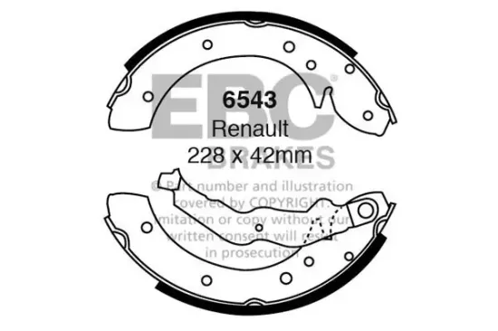Bremsbackensatz Hinterachse EBC Brakes 6543 Bild Bremsbackensatz Hinterachse EBC Brakes 6543
