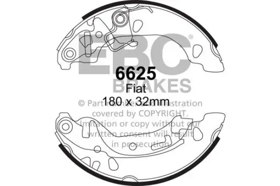 Bremsbackensatz Hinterachse EBC Brakes 6625 Bild Bremsbackensatz Hinterachse EBC Brakes 6625