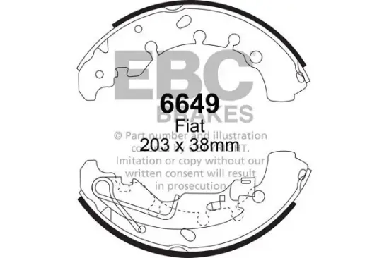 Bremsbackensatz Hinterachse EBC Brakes 6649 Bild Bremsbackensatz Hinterachse EBC Brakes 6649