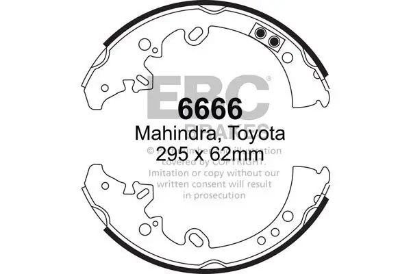 Bremsbackensatz Hinterachse EBC Brakes 6666