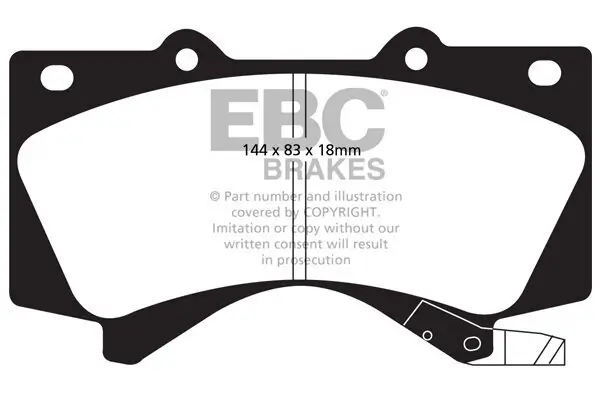 Bremsbelagsatz, Scheibenbremse Vorderachse EBC Brakes DP51815NDX