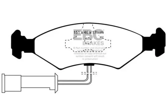 Bremsbelagsatz, Scheibenbremse Vorderachse EBC Brakes DP2389 Bild Bremsbelagsatz, Scheibenbremse Vorderachse EBC Brakes DP2389