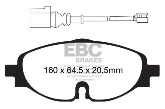 Bremsbelagsatz, Scheibenbremse Vorderachse EBC Brakes DP42150R Bild Bremsbelagsatz, Scheibenbremse Vorderachse EBC Brakes DP42150R