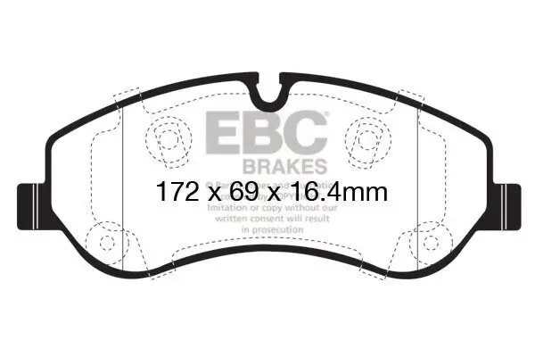 Bremsbelagsatz, Scheibenbremse Vorderachse EBC Brakes DP42151R