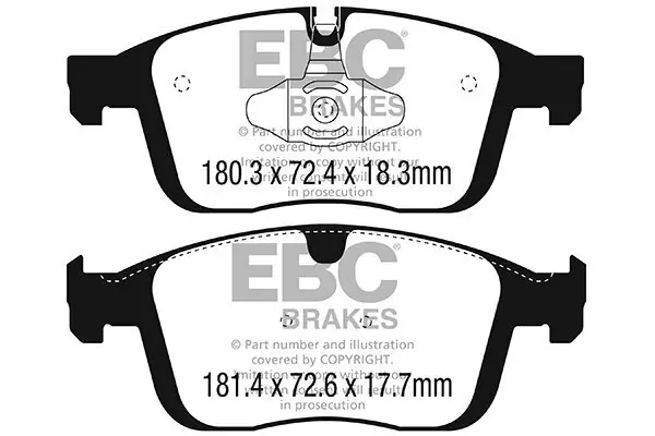 Bremsbelagsatz, Scheibenbremse Vorderachse EBC Brakes DP62296