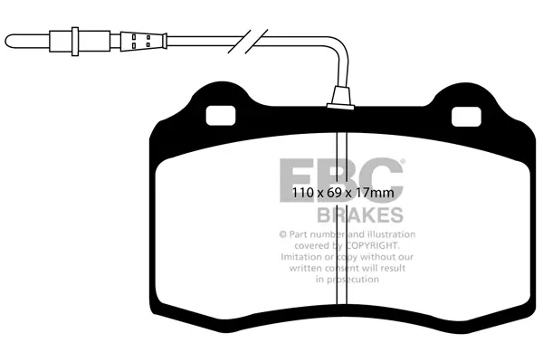 Bremsbelagsatz, Scheibenbremse Vorderachse EBC Brakes DP1031/2
