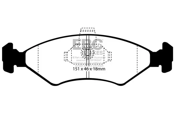 Bremsbelagsatz, Scheibenbremse Vorderachse EBC Brakes DP1051