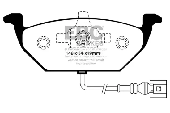 Bremsbelagsatz, Scheibenbremse Vorderachse EBC Brakes DP1329 Bild Bremsbelagsatz, Scheibenbremse Vorderachse EBC Brakes DP1329